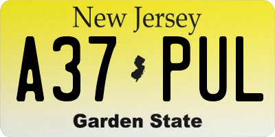 NJ license plate A37PUL