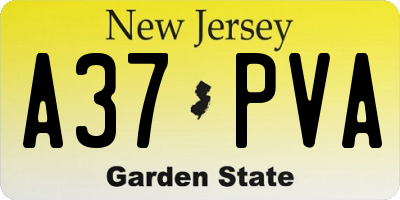 NJ license plate A37PVA