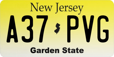 NJ license plate A37PVG