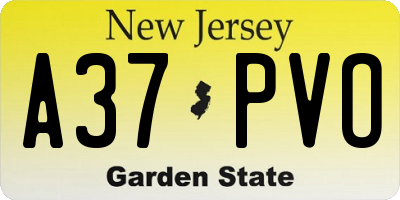 NJ license plate A37PVO