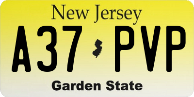 NJ license plate A37PVP