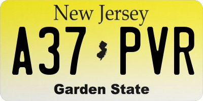 NJ license plate A37PVR
