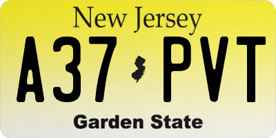 NJ license plate A37PVT