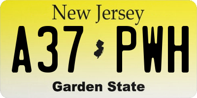 NJ license plate A37PWH
