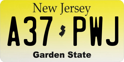 NJ license plate A37PWJ