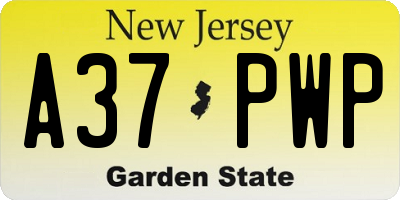 NJ license plate A37PWP