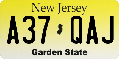 NJ license plate A37QAJ