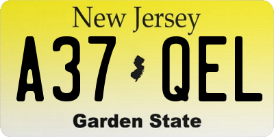 NJ license plate A37QEL
