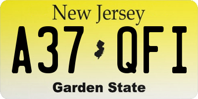 NJ license plate A37QFI