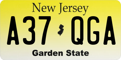 NJ license plate A37QGA