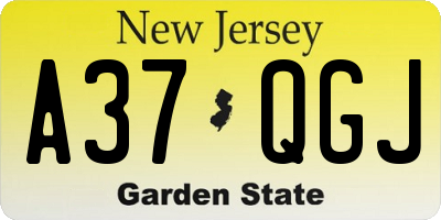 NJ license plate A37QGJ