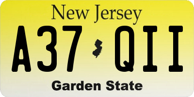 NJ license plate A37QII