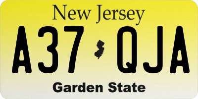 NJ license plate A37QJA