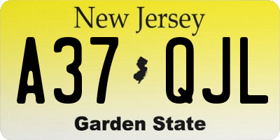 NJ license plate A37QJL