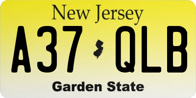 NJ license plate A37QLB