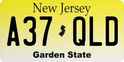 NJ license plate A37QLD