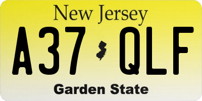 NJ license plate A37QLF