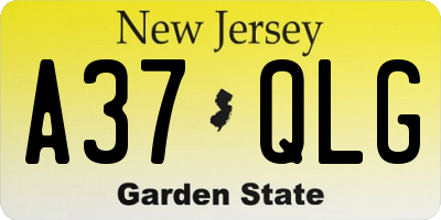 NJ license plate A37QLG