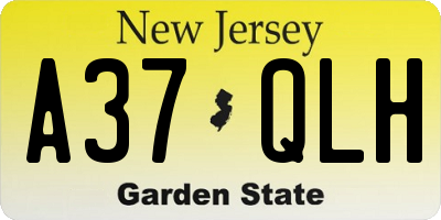 NJ license plate A37QLH