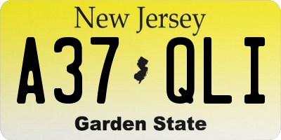 NJ license plate A37QLI
