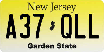 NJ license plate A37QLL