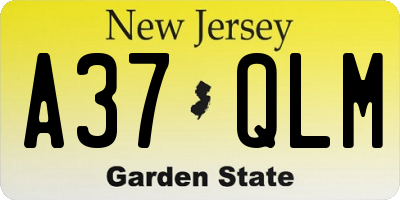NJ license plate A37QLM