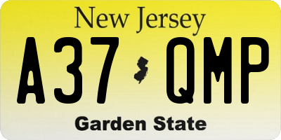 NJ license plate A37QMP