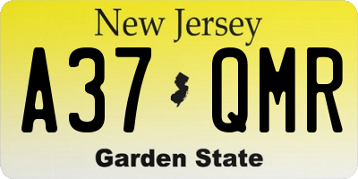 NJ license plate A37QMR