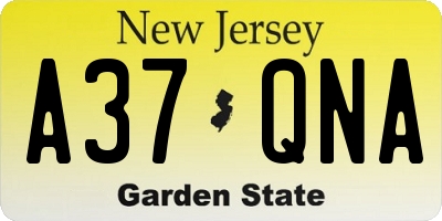 NJ license plate A37QNA
