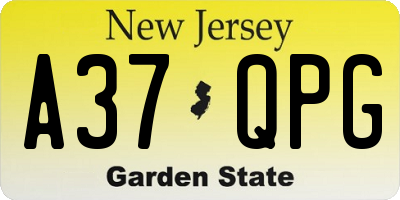 NJ license plate A37QPG