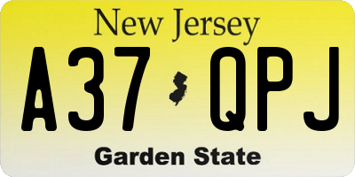 NJ license plate A37QPJ