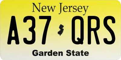 NJ license plate A37QRS