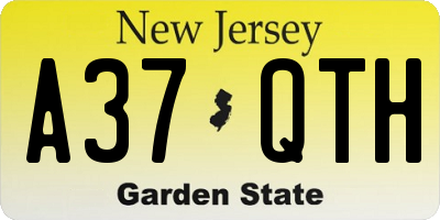 NJ license plate A37QTH
