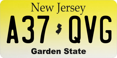 NJ license plate A37QVG