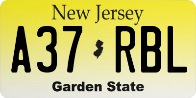 NJ license plate A37RBL