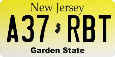 NJ license plate A37RBT