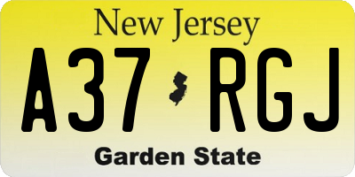 NJ license plate A37RGJ