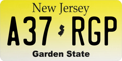 NJ license plate A37RGP
