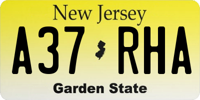 NJ license plate A37RHA