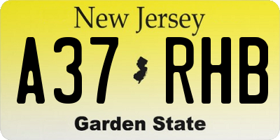 NJ license plate A37RHB
