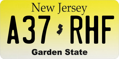 NJ license plate A37RHF
