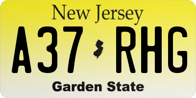 NJ license plate A37RHG