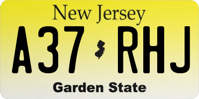 NJ license plate A37RHJ