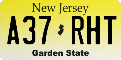 NJ license plate A37RHT