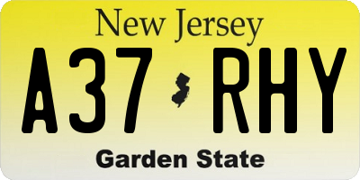 NJ license plate A37RHY