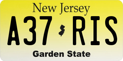 NJ license plate A37RIS