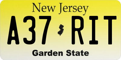 NJ license plate A37RIT