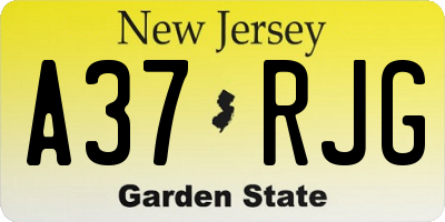 NJ license plate A37RJG