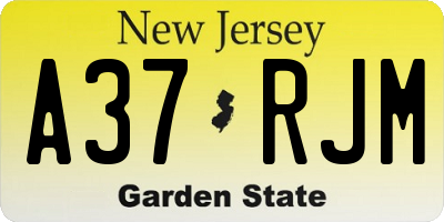 NJ license plate A37RJM