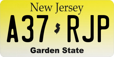 NJ license plate A37RJP